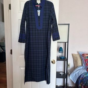 Sail to Sable Blue V-Neck Long Sleeve Dress